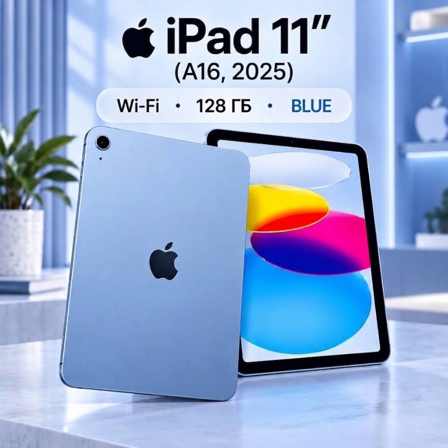 Apple iPad 11″ (A16, 2025) Wi‑Fi, 128 ГБ, Blue